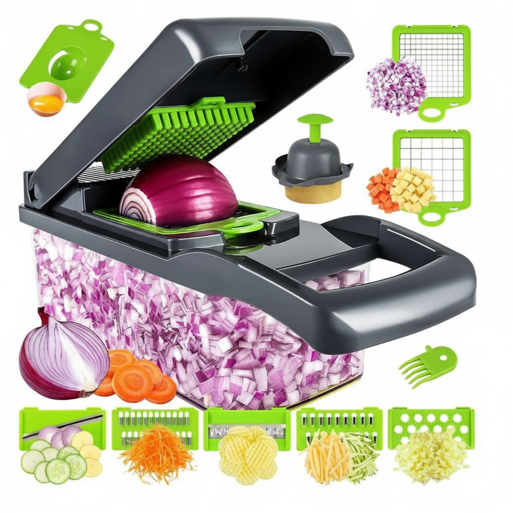 Tocător Multifuncțional de Legume - Pregătește Mâncarea în Câteva Secunde!