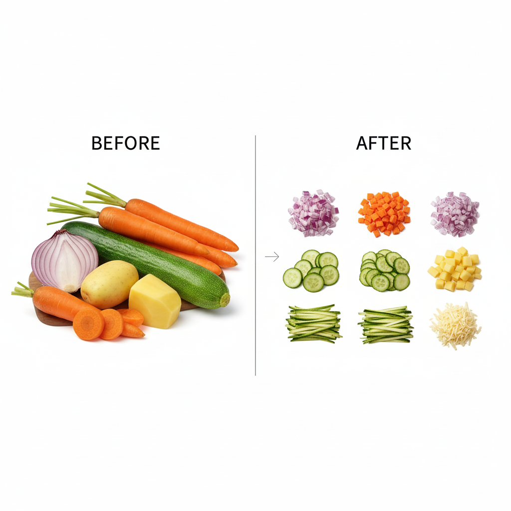 Tocător Multifuncțional de Legume - Pregătește Mâncarea în Câteva Secunde!